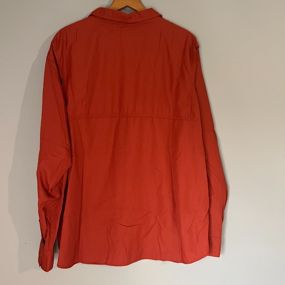 Columbia Nylon Trail Long Sleeve Shirt Size XXL Orange Hiking Outdoor - Picture 2 of 4